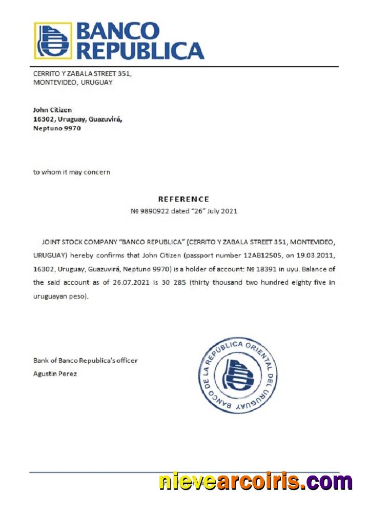 Uruguay Banco República reference